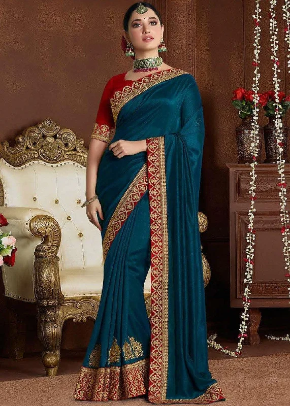 Green Rangoli Silk Saree With Blouse Piece Double Button Blouse