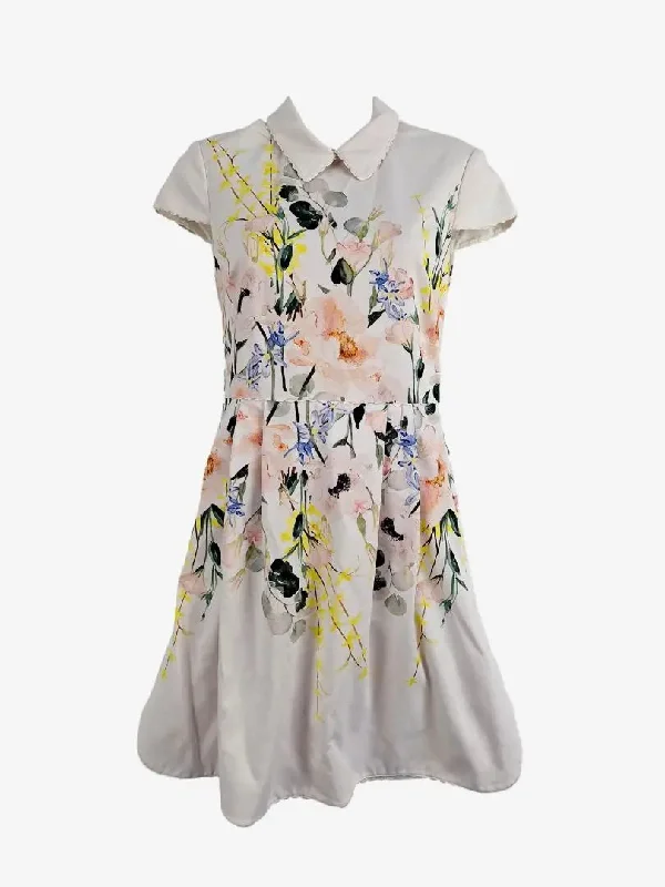 Ted Baker Charsy Floral Ponte A-line Mini Dress Size 8 Trendy Mesh Mini Dress