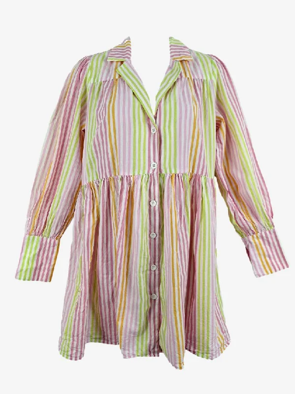Steele Candy Stripe Shirt Mini Dress Size S Trendy Tie-Dye Mini Dress