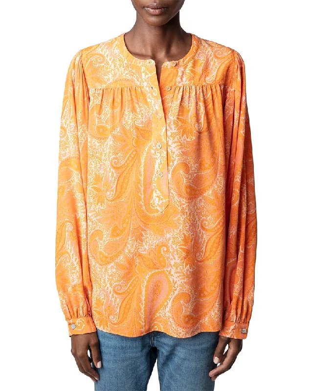 Zadig & Voltaire Tigy Silk Blouse Side Tie Blouse