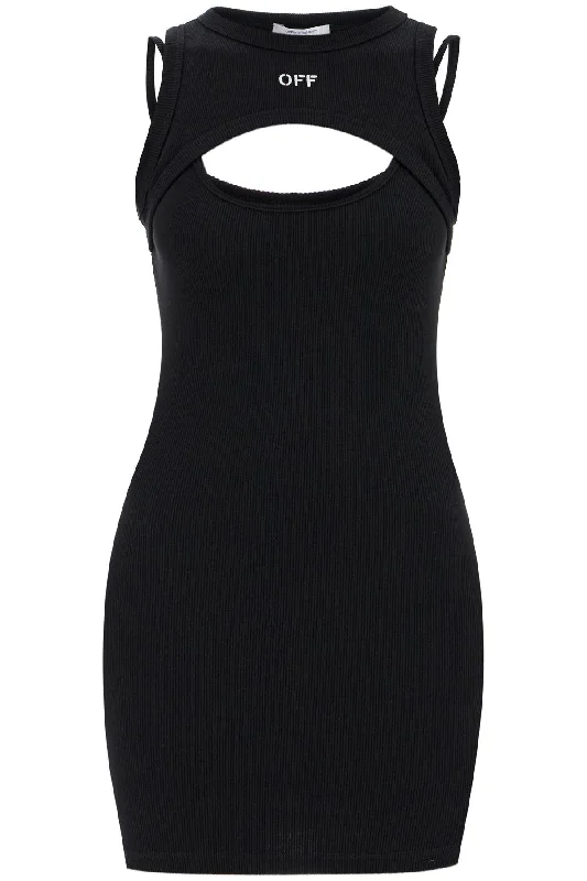 Layered Sleeveless Mini Dress With  - Black Comfortable Polka Dot Mini Dress