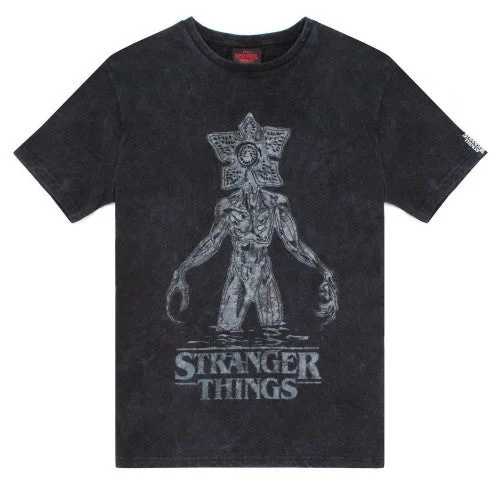 Stranger Things Womens/Ladies Acid Wash T-Shirt-- Mesh Blend Leather Blend Suede Blend Stranger Things Womens/Ladies Acid Wash T-Shirt-- Mesh Blend Leather Blend Suede Blend