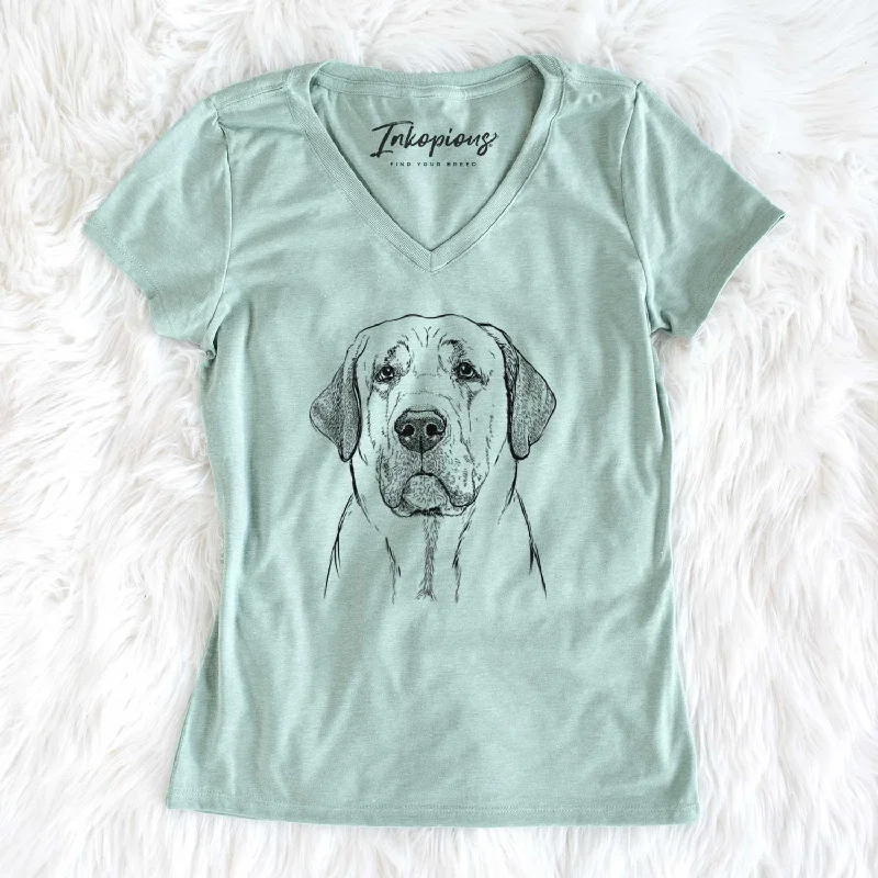Bare Beau the Broholmer - Women's V-neck Shirt-- Iron Safe Non-Iron Wrinkle Free