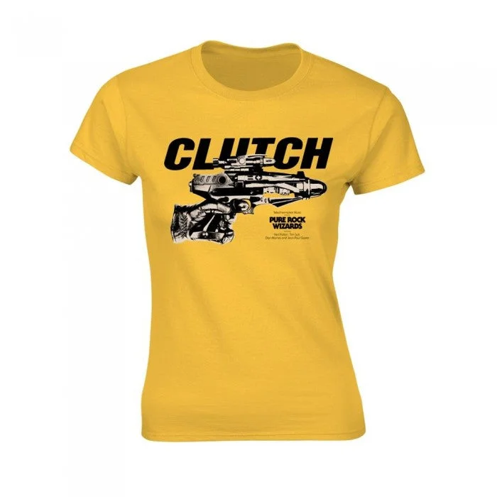 Clutch Womens/Ladies Pure Rock Wizards T-Shirt-- Hooded Caped Shawl Collar