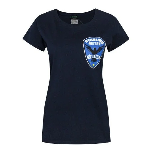 Arrow Womens/Ladies Starling City Metro Police T-Shirt-- V-Neck T-Shirt Long Sleeve Cotton Arrow Womens/Ladies Starling City Metro Police T-Shirt-- V-Neck T-Shirt Long Sleeve Cotton