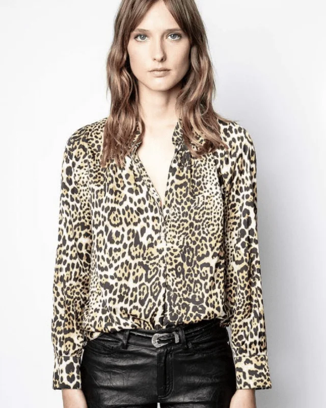 Tink Leo Satin Blouse Oversized Silk Blouse