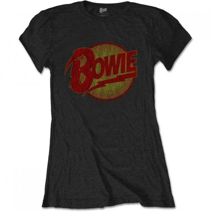 David Bowie Womens/Ladies Diamond Dogs Vintage T-Shirt-- Hooded Caped Shawl Collar
