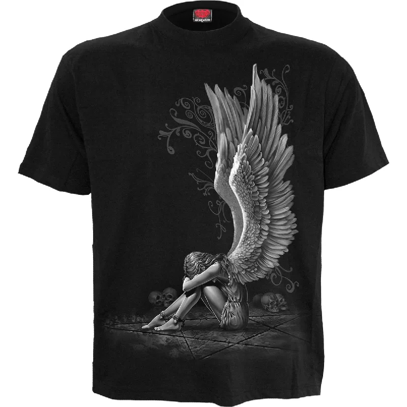ENSLAVED ANGEL - T-Shirt Black-- Chenille Blend Fleece Blend Nylon Blend