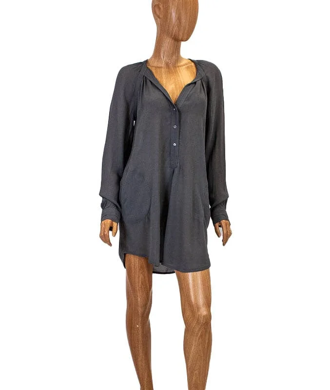 "Jones" Semi-Sheer Mini Dress Cozy Cotton Mini Dress