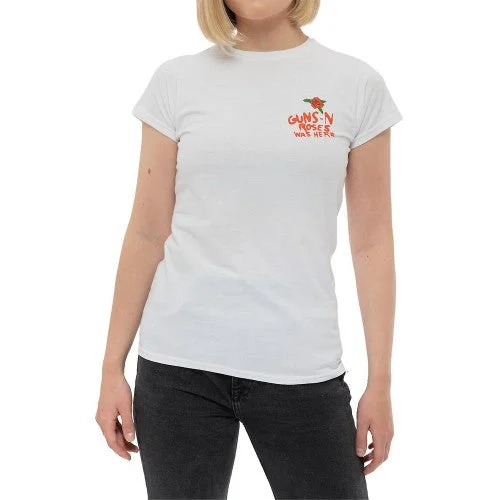 Guns N Roses Womens/Ladies Lies Lies Lies Back Print T-Shirt-- Collared Crew Neck Turtle Neck Guns N Roses Womens/Ladies Lies Lies Lies Back Print T-Shirt-- Collared Crew Neck Turtle Neck