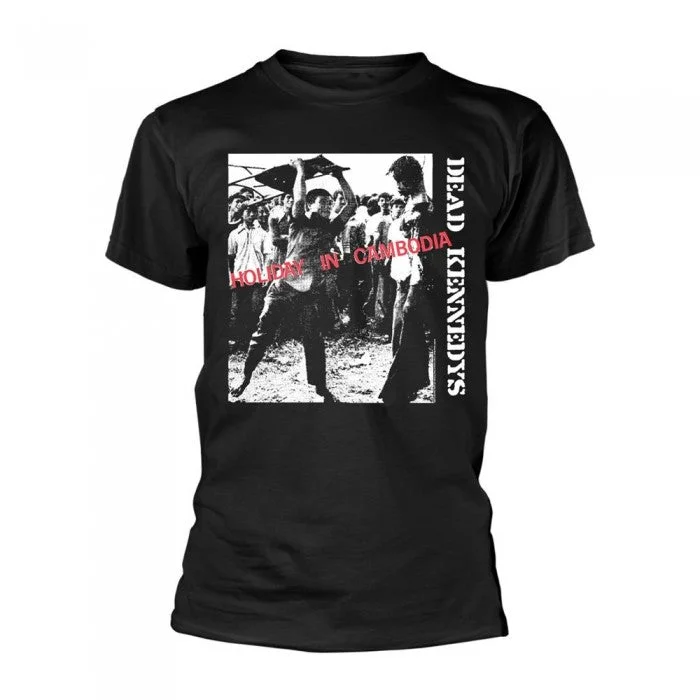 Dead Kennedys Unisex Adult Holiday In Cambodia T-Shirt-- Striped Floral Plaid
