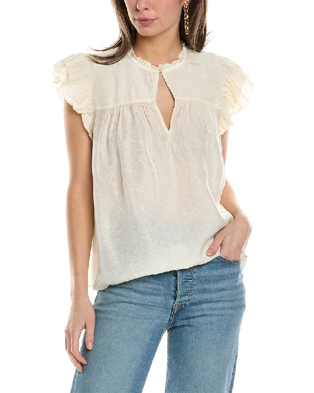 Ba&Sh Cap Sleeve Blouse Casual Button Blouse