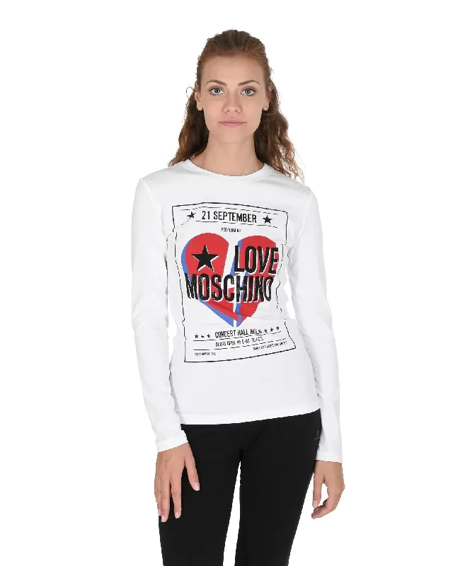 Love Moschino Women Cotton Spandex T-Shirt - 40 EU-- Front Pockets Side Pockets Patch Pockets Love Moschino Women Cotton Spandex T-Shirt - 40 EU-- Front Pockets Side Pockets Patch Pockets