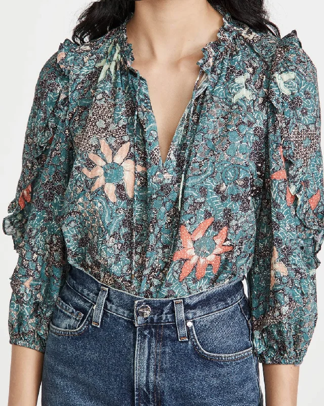 "Manet Blouse" Double Button Blouse