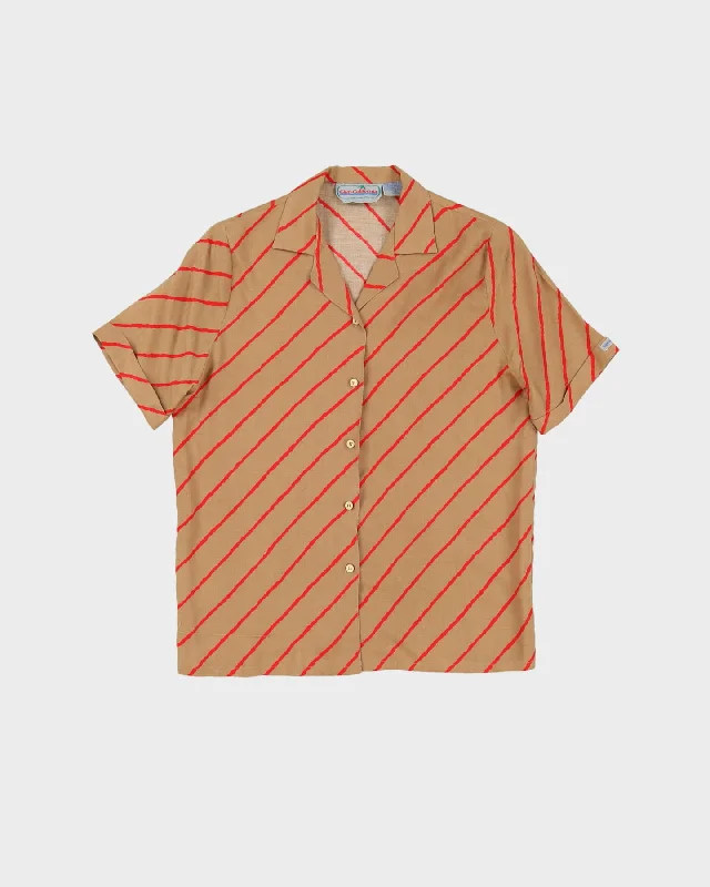 Vintage 1990s Red Striped Blouse - S Modern Work Blouse