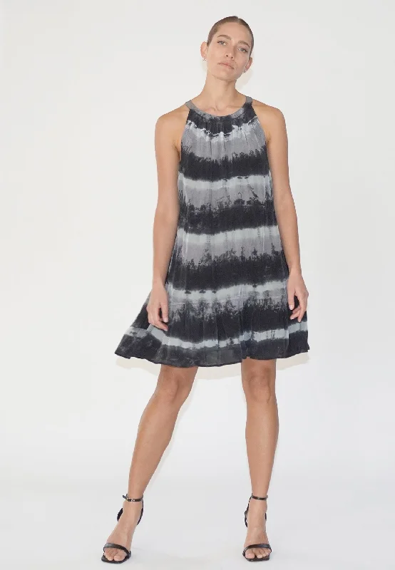 HIDDEN MINI DRESS ELECTRA BLACK Comfortable Off-Shoulder Mini Dress