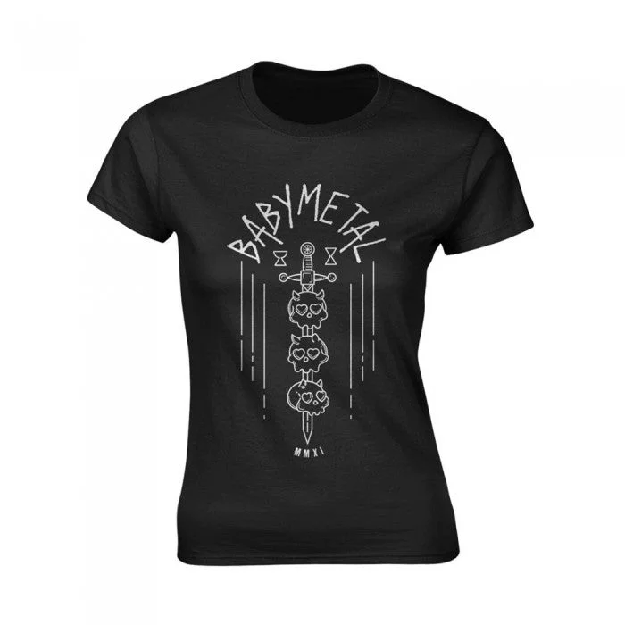 Babymetal Womens/Ladies Skull Sword T-Shirt-- Polka Dot Checkered Tartan