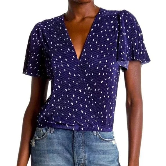 Polka Dot Cropped Blouse Flowy Bohemian Blouse