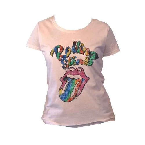 The Rolling Stones Womens/Ladies Tie Dye Cotton T-Shirt-- Cashmere Blend Cotton Blend Poly Blend The Rolling Stones Womens/Ladies Tie Dye Cotton T-Shirt-- Cashmere Blend Cotton Blend Poly Blend