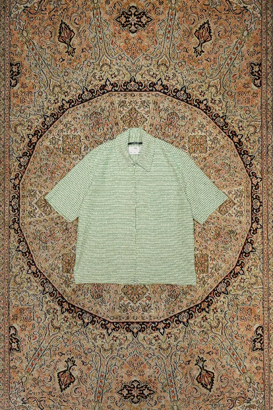 Song for the Mute ZIP UP BOX SHIRT(ZIG ZAG KNIT)-- Oversized T-Shirt Spandex breathable