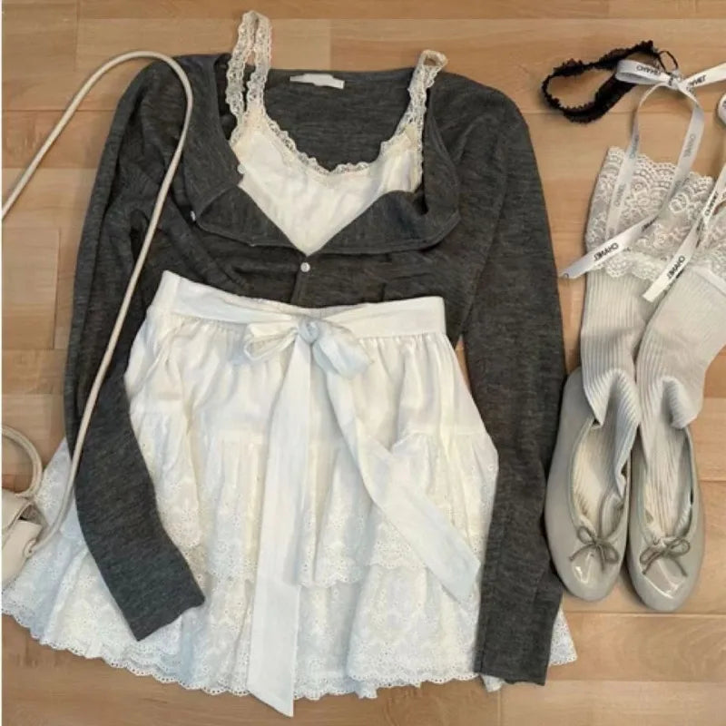 TAVIMART - Korean Fashion Tennis Skirt Sets Women Harajuku White Mini Dress Balletcore Long Sleeves Top Shirt Korean Outfits Fall Clothes Classic Black Mini Dress TAVIMART - Korean Fashion Tennis Skirt Sets Women Harajuku White Mini Dress Balletcore Long Sleeves Top Shirt Korean Outfits Fall Clothes Classic Black Mini Dress