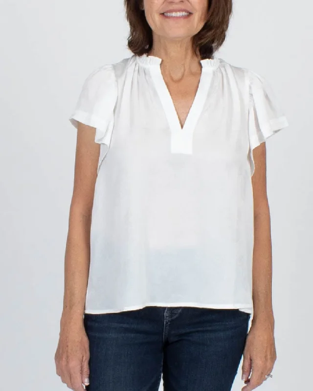 Ruffled Flutter Sleeve Blouse Feminine Ruffle Blouse