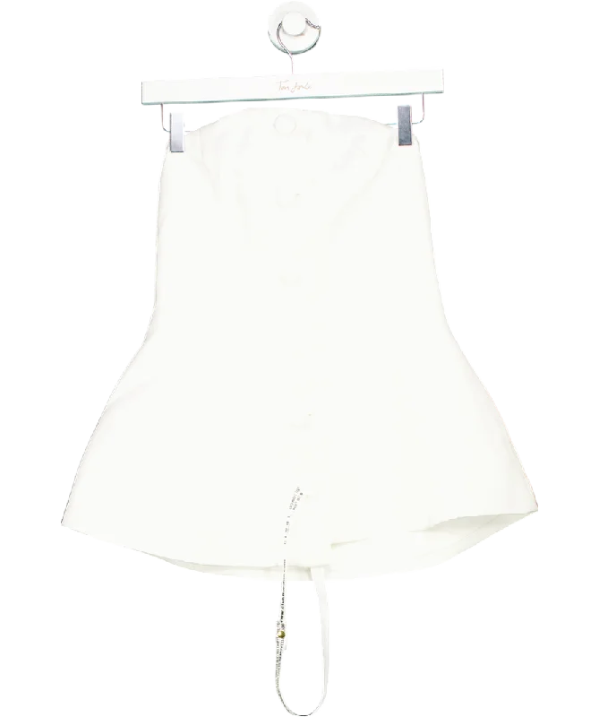 CLUBL White Mini Dress UK 12 Stylish Plaid Mini Dress