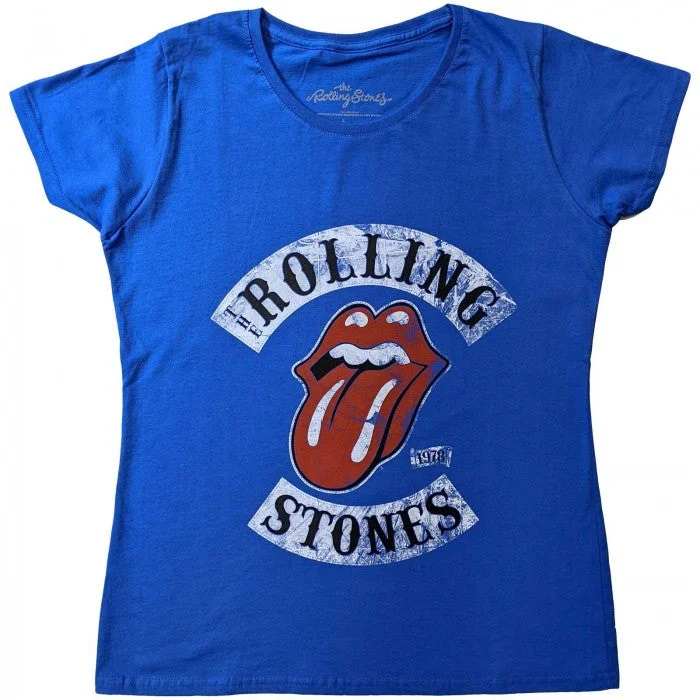 The Rolling Stones Womens/Ladies Tour ´78 T-Shirt-- Real Fur Shearling Chenille