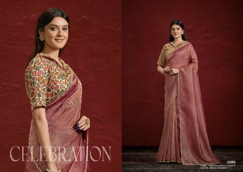 Light Maroon Pure Banarasi Jari pleat Stone with Handwork Saree with Stitched Blouse - Mohmanthan Aaina Wrap Front Blouse Light Maroon Pure Banarasi Jari pleat Stone with Handwork Saree with Stitched Blouse - Mohmanthan Aaina Wrap Front Blouse