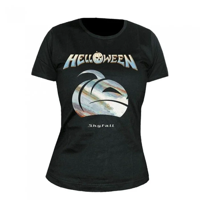Helloween Womens/Ladies Skyfall Pumpkin T-Shirt-- Knit Fabric Woven Fabric Fleece Fabric Helloween Womens/Ladies Skyfall Pumpkin T-Shirt-- Knit Fabric Woven Fabric Fleece Fabric