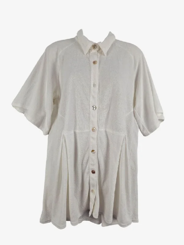 Sabo Terry Bell Sleeve Mini Dress Size 10 Fashionable Button-Front Mini Dress