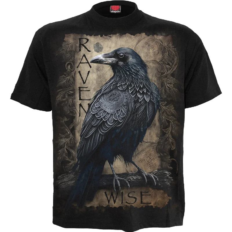 RAVEN WISE - T-Shirt Black-- Chenille Fabric Brocade Fabric Lace Fabric