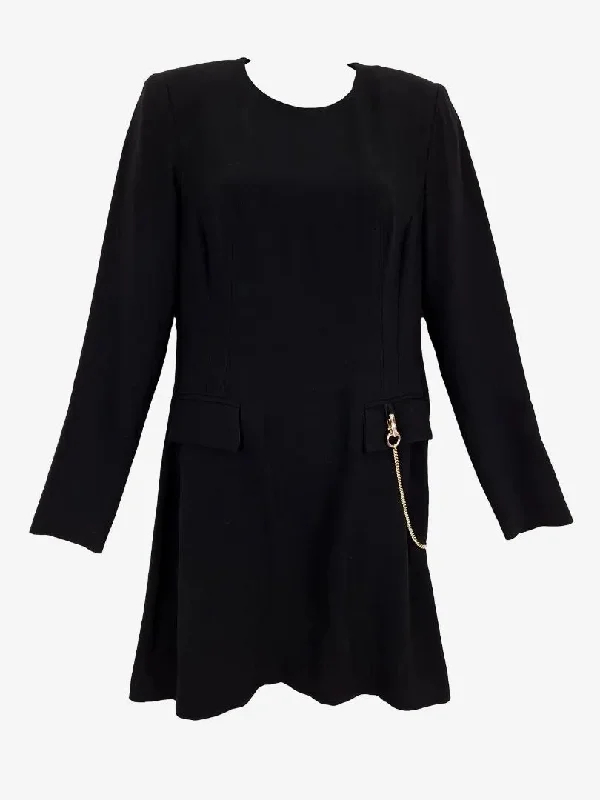 Cue Long Sleeve Warm Gold Chain Mini Dress Size 8 Stylish Floral Print Mini Dress