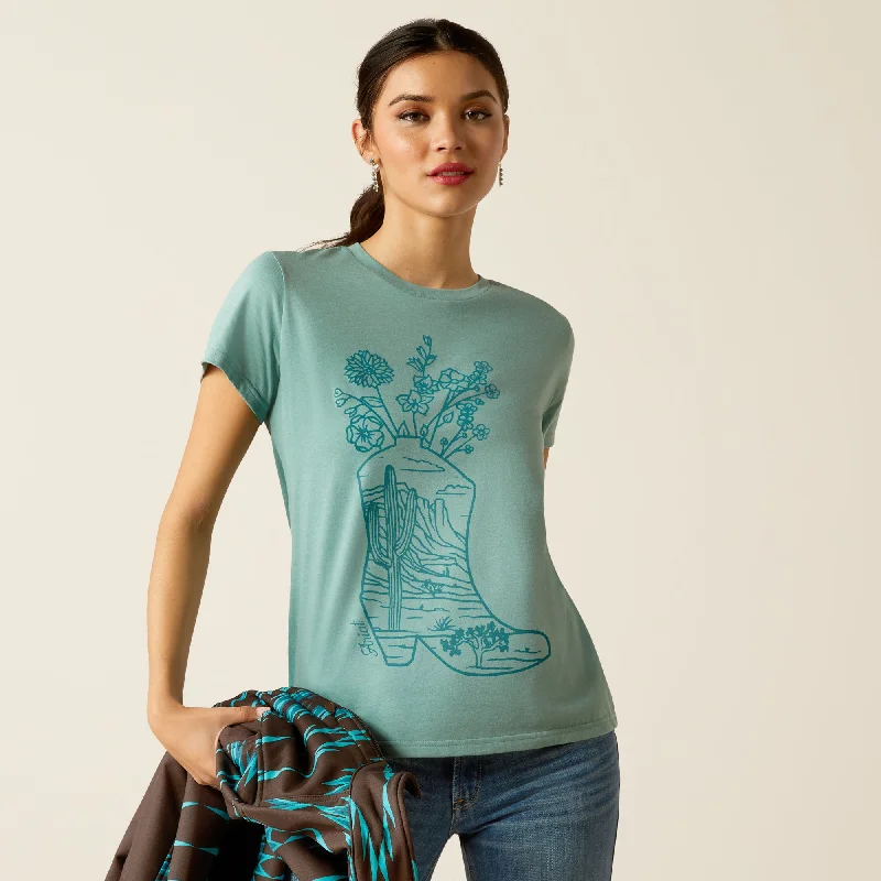 Women's Ariat Garden Boot T-Shirt #10052543X-- Embroidered Appliqued Beaded