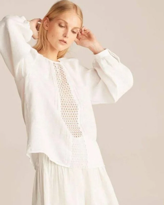 "Raglan Crochet" Blouse Casual Relaxed Blouse