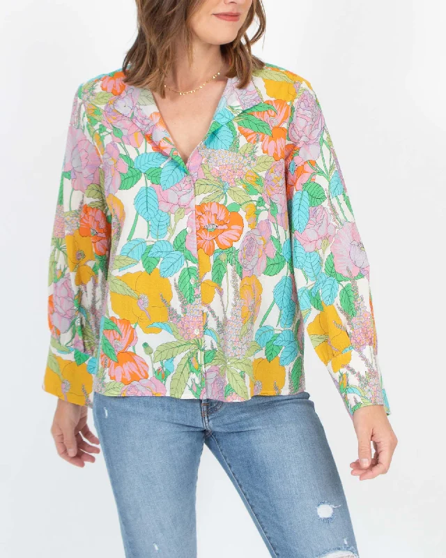 "Franklin" Printed Blouse Slim Fit Blouse