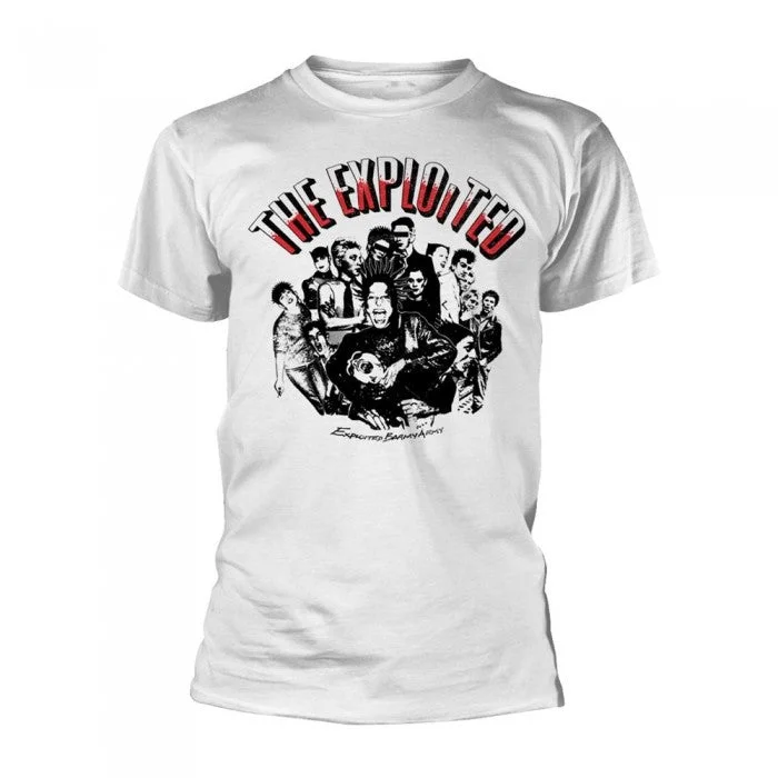 The Exploited Unisex Adult Barmy Army T-Shirt-- Mesh Canvas Denim