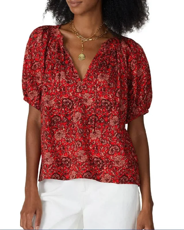 "Evie" Blouse Collared Satin Blouse