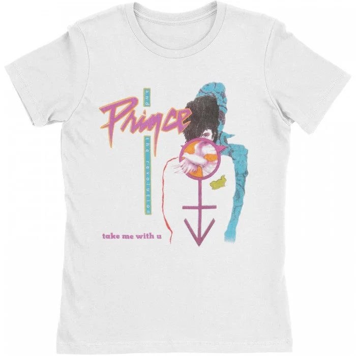 Prince Womens/Ladies Take Me With U T-Shirt-- Fleece Fabric Down Fabric Feather Fabric Prince Womens/Ladies Take Me With U T-Shirt-- Fleece Fabric Down Fabric Feather Fabric
