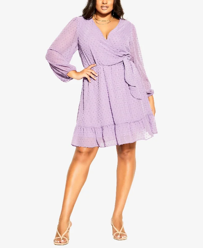 Trendy Plus Size Wild Dobby Mini Dress Classic Casual Mini Dress