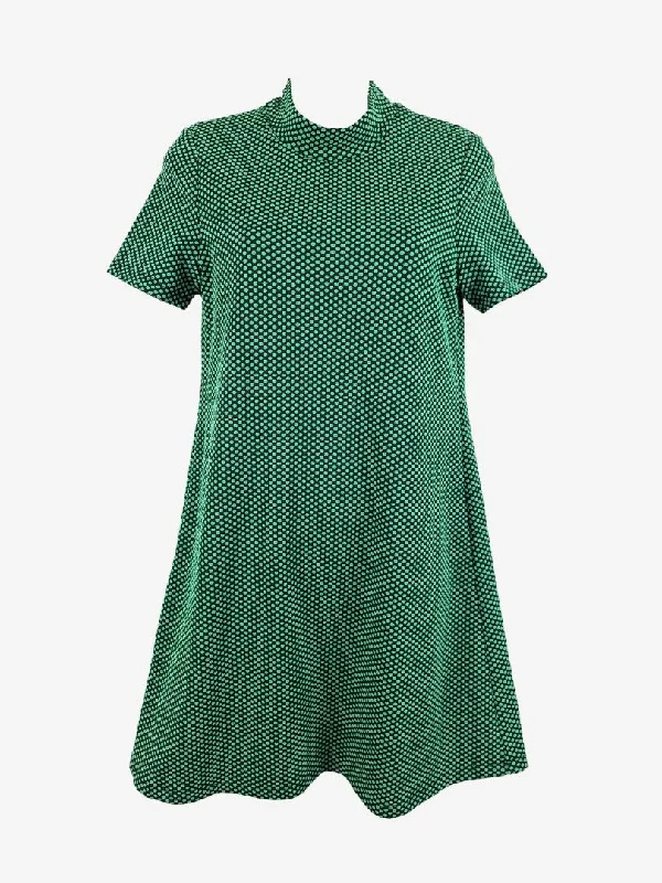 Stella Polka Dot Mock Neck A-Line Mini Dress Size 10 Classic Striped Mini Dress