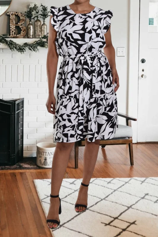 White Floral Ruffle Tie Mini Dress Trendy Wraparound Mini Dress