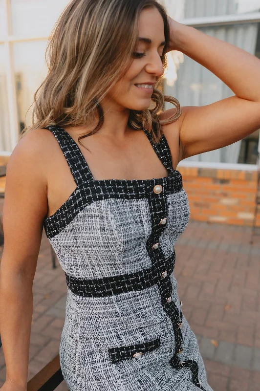 The Choupette Tweed and Pearl Mini Dress Trendy Wraparound Mini Dress