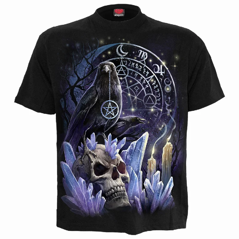 WITCHCRAFT - T-Shirt Black-- Mesh Fabric Canvas Fabric Denim Fabric