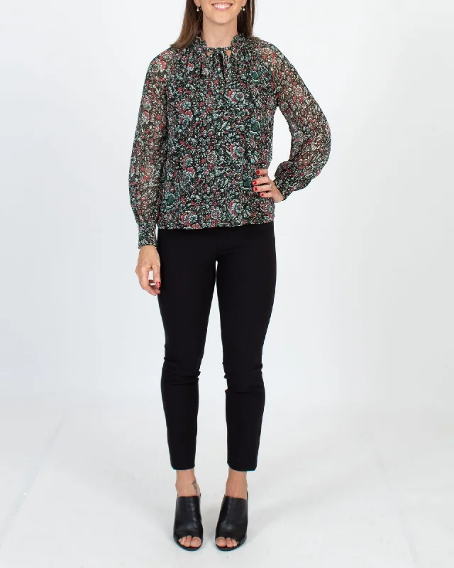 Midnight Floral Blouse Smart Casual Blouse
