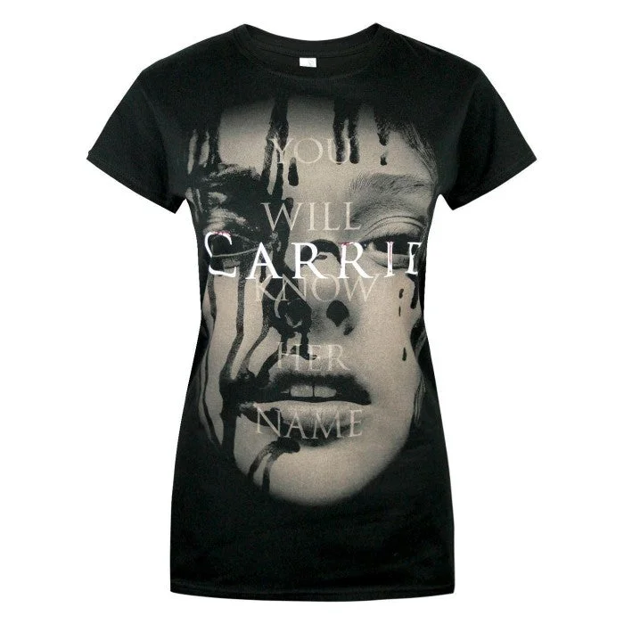 Carrie The Movie Womens/Ladies 2013 T-Shirt-- Ribbed Striped Patterned