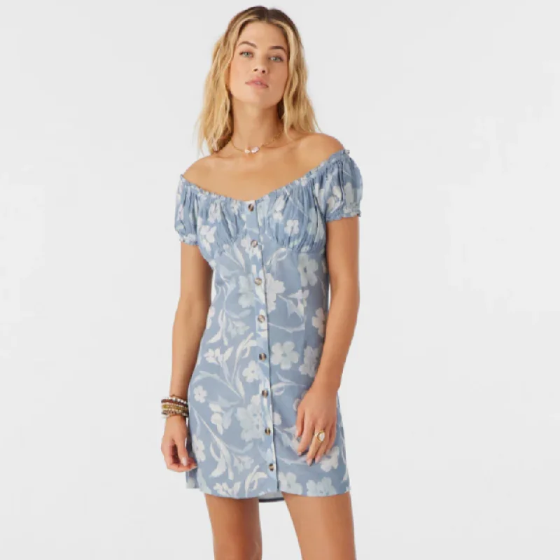 Ellison Emilia Floral Off the Shoulder Mini Dress Comfortable Off-Shoulder Mini Dress