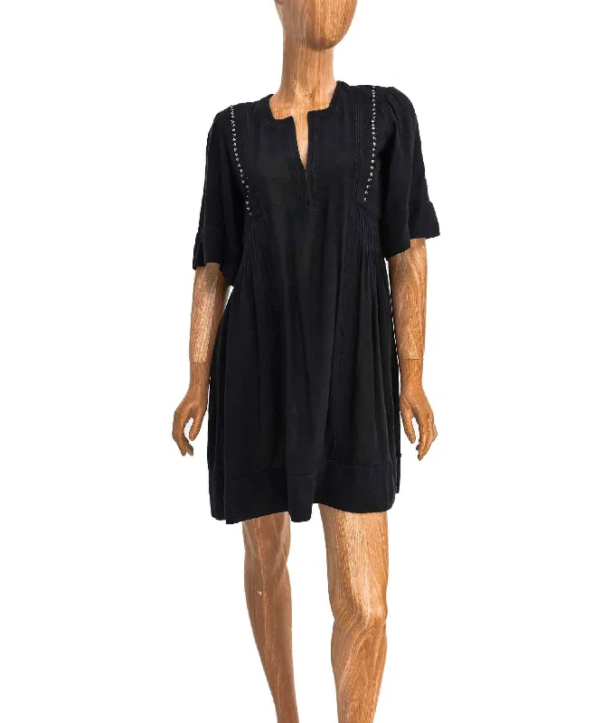 Mini Dress with Hook and Eye Closures Fashionable Polka Dot Mini Dress