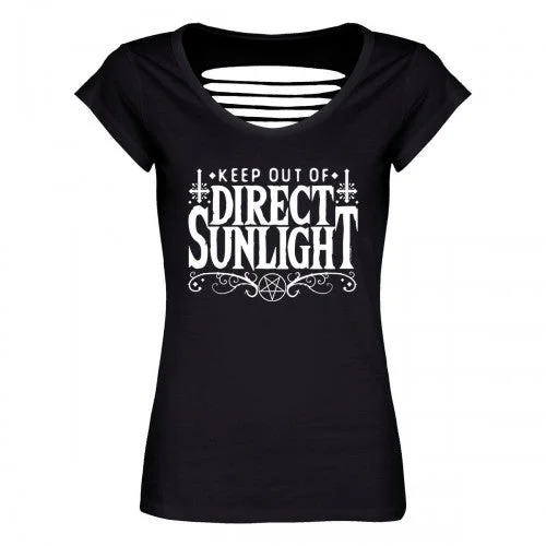 Grindstore Womens/Ladies Keep Out of Direct Sunlight T-Shirt-- Graphic T-Shirt Round Neck Polyester Grindstore Womens/Ladies Keep Out of Direct Sunlight T-Shirt-- Graphic T-Shirt Round Neck Polyester