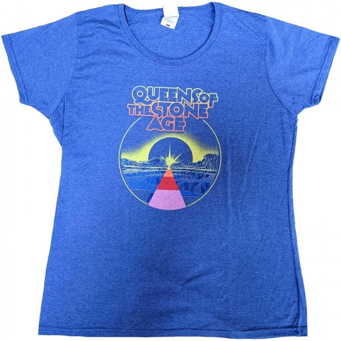 Queens Of The Stone Age Womens/Ladies Warp Planet Cotton T-Shirt-- Houndstooth Herringbone Solid